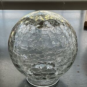 Clear Crackle Glass Globe Lampshade Light Cover REPLACEMENT Retro Vintage 1970s